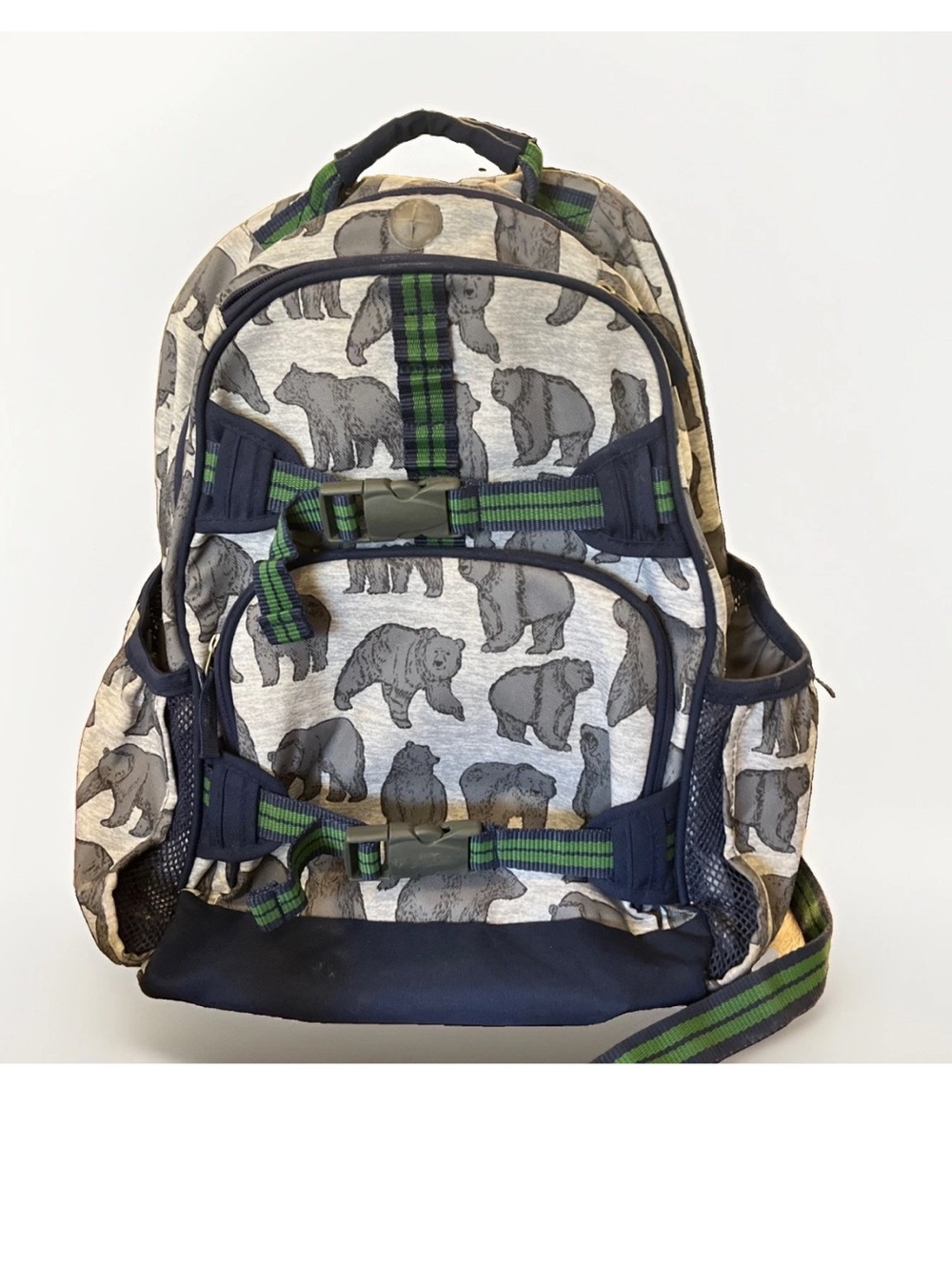 Pottery Barn Kids Heather Gray Bear Backpack - School/Travel - Discontinued